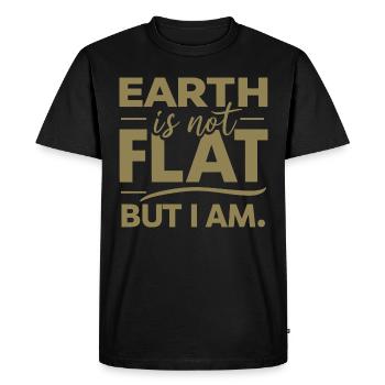 Satire Flat Earth Ironic Jokes - Men's Premium Organic T-Shirt - black - Front - Nico (187cm)