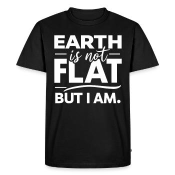 Satire Flat Earth Ironic Jokes - Men's Premium Organic T-Shirt - black - Front - Nico (187cm)