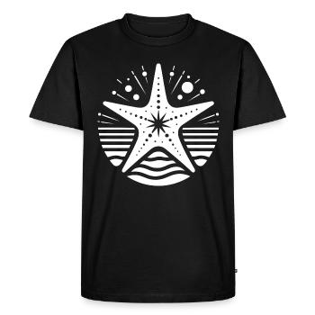 Silhouette d’aquarium d’eau salée d’animaux marins d’étoiles de mer - T-shirt Premium bio Homme - noir - Devant - Nico (187cm)