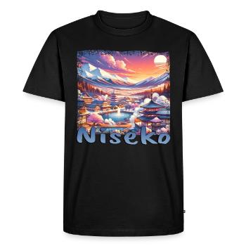 Niseko Japon Vacances de ski Vacances d’hiver Snow Grunge - T-shirt Premium bio Homme - noir - Devant - Nico (187cm)