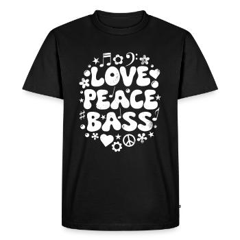 Bass Love Musician Retro - Men's Premium Organic T-Shirt - black - Front - Nico (187cm)