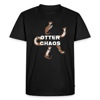 Otter Chaos - Men's Premium Organic T-Shirt - black - Front - Nico (187cm)