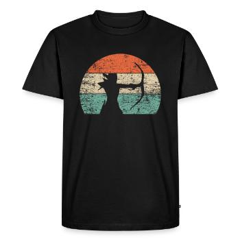Tir à l’arc - T-shirt Premium bio Homme - noir - Devant - Nico (187cm)
