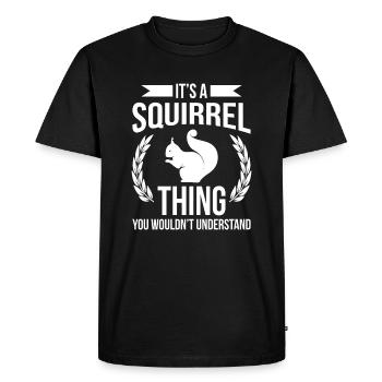 Chose d'écureuil - T-shirt Premium bio Homme - noir - Devant - Nico (187cm)