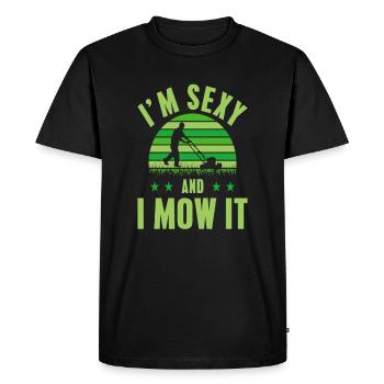 Cut the lawn - Men's Premium Organic T-Shirt - black - Front - Nico (187cm)