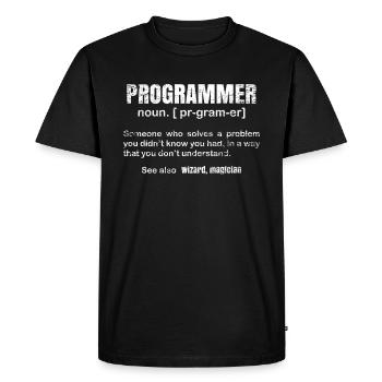 programmer - Men's Premium Organic T-Shirt - black - Front - Nico (187cm)