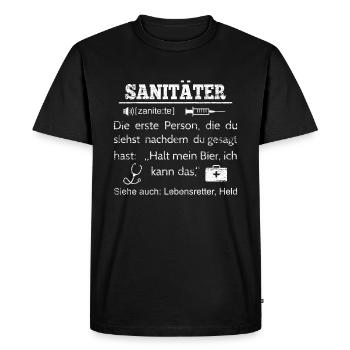 paramedic - Men's Premium Organic T-Shirt - black - Front - Nico (187cm)