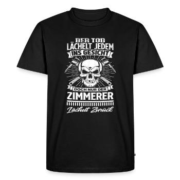 Carpenter skull - Men's Premium Organic T-Shirt - black - Front - Nico (187cm)