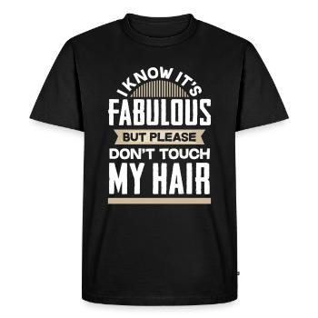 Ne touchez pas les cheveux - T-shirt Premium bio Homme - noir - Devant - Nico (187cm)