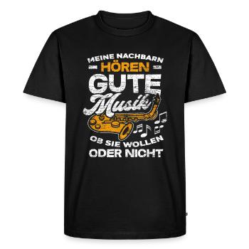 Musique de saxophone - T-shirt Premium bio Homme - noir - Devant - Nico (187cm)