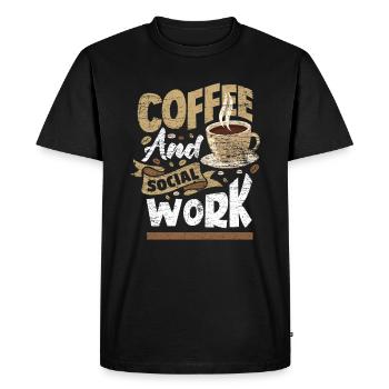Coffee social work - Men's Premium Organic T-Shirt - black - Front - Nico (187cm)