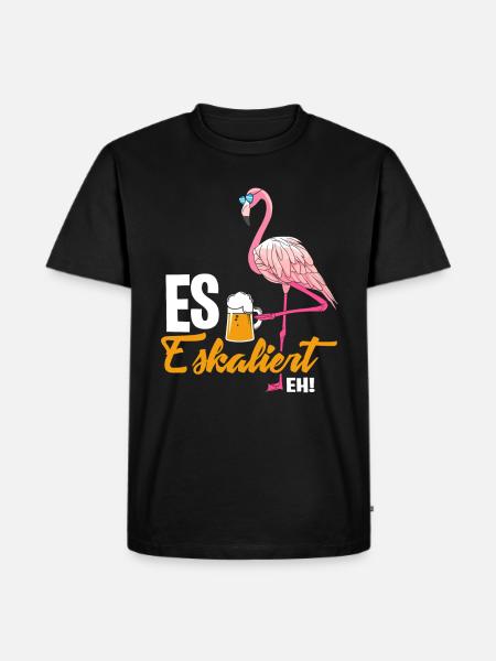 Flamingo Eskaliert - Männer Premium Bio T-Shirt - Schwarz