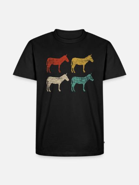 Esel Nutztier - Männer Premium Bio T-Shirt - Schwarz