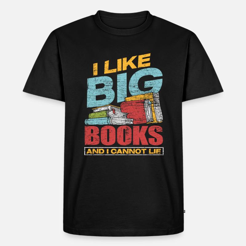 Buch Bücher - Männer Premium Bio T-Shirt - Schwarz