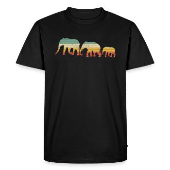 Retro elephant gift - Men's Premium Organic T-Shirt - black - Front - Nico (187cm)