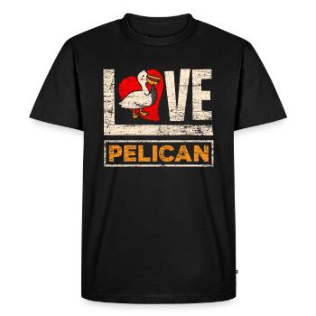 Amour de pélican - T-shirt Premium bio Homme - noir - Devant - Nico (187cm)