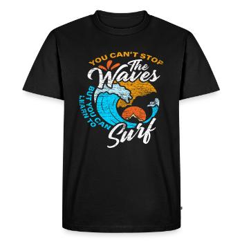 Surf des vagues - T-shirt Premium bio Homme - noir - Devant - Nico (187cm)