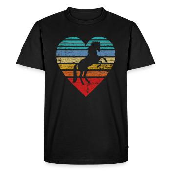 Coeur de cheval - T-shirt Premium bio Homme - noir - Devant - Nico (187cm)