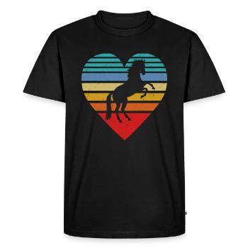 Chevaux - T-shirt Premium bio Homme - noir - Devant - Nico (187cm)