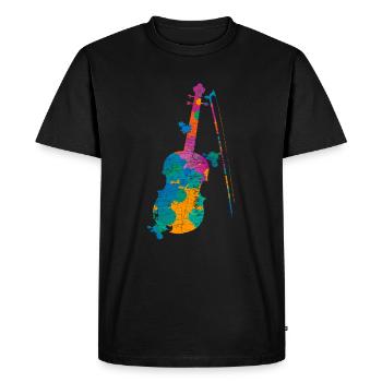 Joueur de violon violon violon cadeau - T-shirt Premium bio Homme - noir - Devant - Nico (187cm)