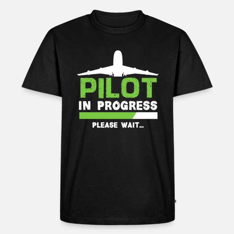 Pilot Flugschule - Männer Premium Bio T-Shirt - Schwarz