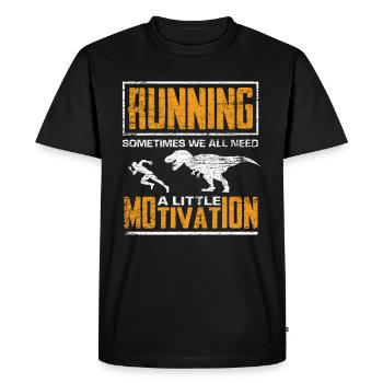To run - Men's Premium Organic T-Shirt - black - Front - Nico (187cm)