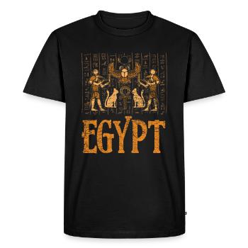 Peinture murale Egypte - T-shirt Premium bio Homme - noir - Devant - Nico (187cm)