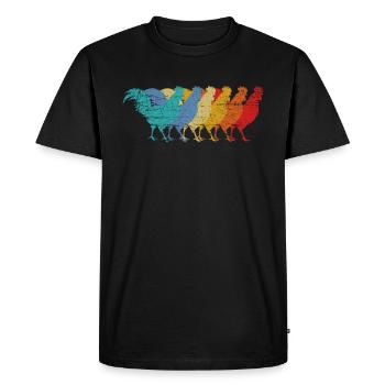 Poulets au poulet - T-shirt Premium bio Homme - noir - Devant - Nico (187cm)