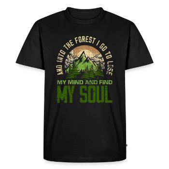 Randonnée esprit forêt - T-shirt Premium bio Homme - noir - Devant - Nico (187cm)