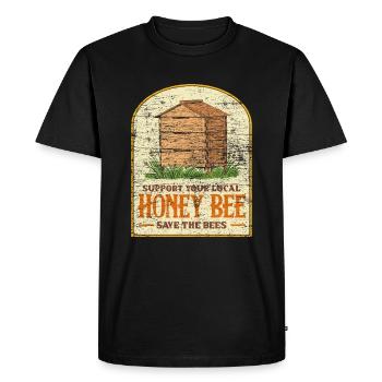 Protection de l'environnement des abeilles - T-shirt Premium bio Homme - noir - Devant - Nico (187cm)