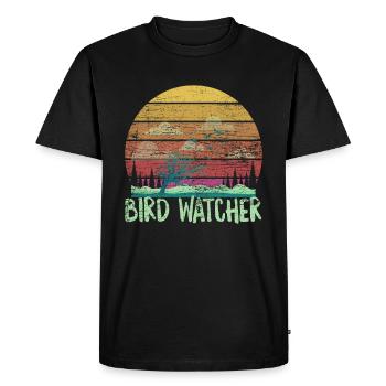 Les observateurs des oiseaux - T-shirt Premium bio Homme - noir - Devant - Nico (187cm)