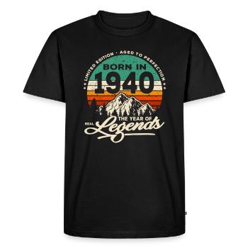 Legends are born in 1940 - Men's Premium Organic T-Shirt - black - Front - Nico (187cm)