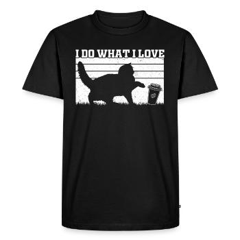 Propriétaire de chat Amoureux des chats Drôle de chat - T-shirt Premium bio Homme - noir - Devant - Nico (187cm)