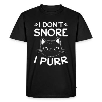 Propriétaire de chat Je ne ronfle pas Je ronronne Ic - T-shirt Premium bio Homme - noir - Devant - Nico (187cm)