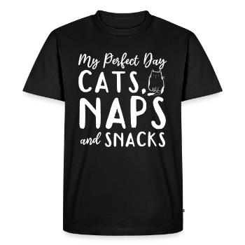 Amoureux des chats I My Perfect Day Cat Nicker - T-shirt Premium bio Homme - noir - Devant - Nico (187cm)