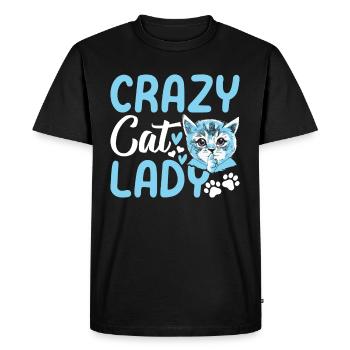 Crazy Cat Lady Cat Lady Chats mignons - T-shirt Premium bio Homme - noir - Devant - Nico (187cm)
