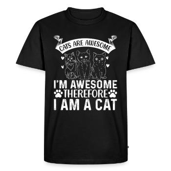 Les chats sont fantastiques, je suis fantastique, donc - T-shirt Premium bio Homme - noir - Devant - Nico (187cm)
