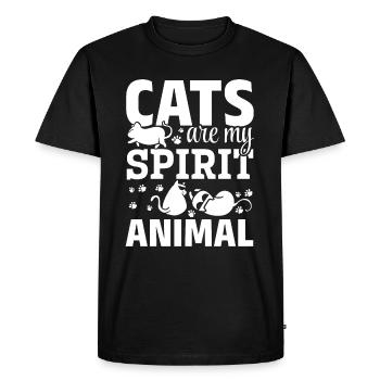 Les chats sont mon animal d’âme que j’aime les chats doux - T-shirt Premium bio Homme - noir - Devant - Nico (187cm)