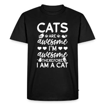Les chats sont fantastiques, je suis fantastique, donc - T-shirt Premium bio Homme - noir - Devant - Nico (187cm)