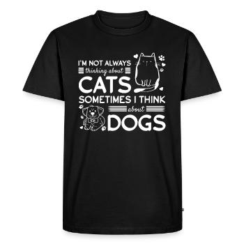 Amoureux des chats Propriétaires de chiens Propriétaires de chats Hundeli - T-shirt Premium bio Homme - noir - Devant - Nico (187cm)