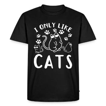 Propriétaire de chat Amoureux des chats mignons que j’aime - T-shirt Premium bio Homme - noir - Devant - Nico (187cm)
