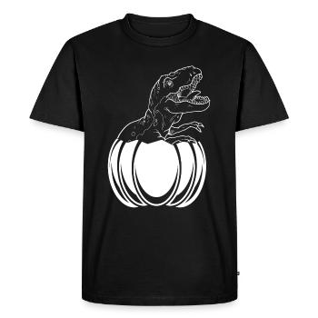Citrouille d’Halloween avec dinosaure Drôle Hellowee - T-shirt Premium bio Homme - noir - Devant - Nico (187cm)
