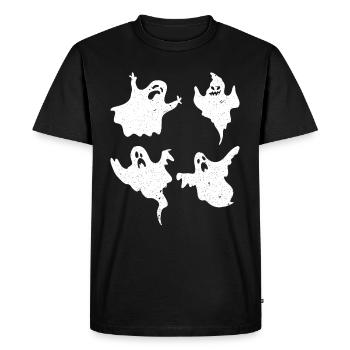 Halloween Ghost Party Ghost Funny Hello - Men's Premium Organic T-Shirt - black - Front - Nico (187cm)
