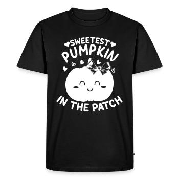 Citrouille la plus mignonne de la famille I Citrouille d’Halloween - T-shirt Premium bio Homme - noir - Devant - Nico (187cm)