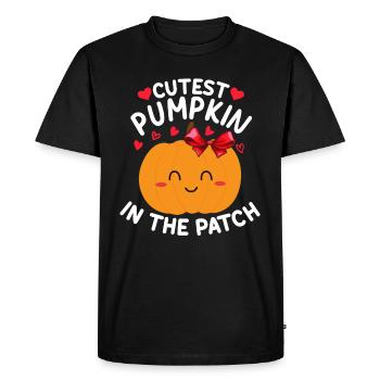 Citrouille d’Halloween I Citrouille la plus mignonne de la famille - T-shirt Premium bio Homme - noir - Devant - Nico (187cm)
