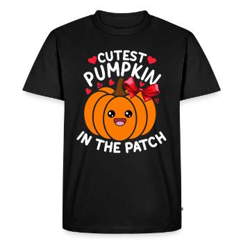 Citrouille la plus mignonne de la famille I Mignon Halloween - T-shirt Premium bio Homme - noir - Devant - Nico (187cm)