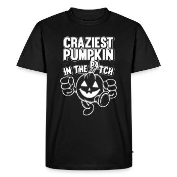 Craziest Pumpkin In The Patch - Funny Halloween - Men's Premium Organic T-Shirt - black - Front - Nico (187cm)