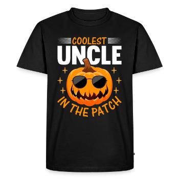 Halloween Drôle Citrouille Oncle Cool plus Cool Oncle dans le - T-shirt Premium bio Homme - noir - Devant - Nico (187cm)