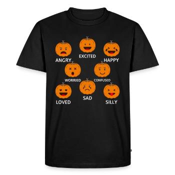 Halloween Pumpkin Emotion I Funny Pumpkins - Men's Premium Organic T-Shirt - black - Front - Nico (187cm)