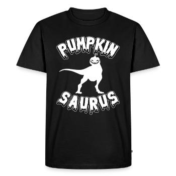Halloween Citrouille Dinosaure I Drôle Citrouille Saurus - T-shirt Premium bio Homme - noir - Devant - Nico (187cm)